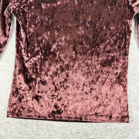 Levis Bodega Top Women L Brown Velvet Velour Slim Effortless Y2K Long Sleeve NEW - Picture 8 of 16